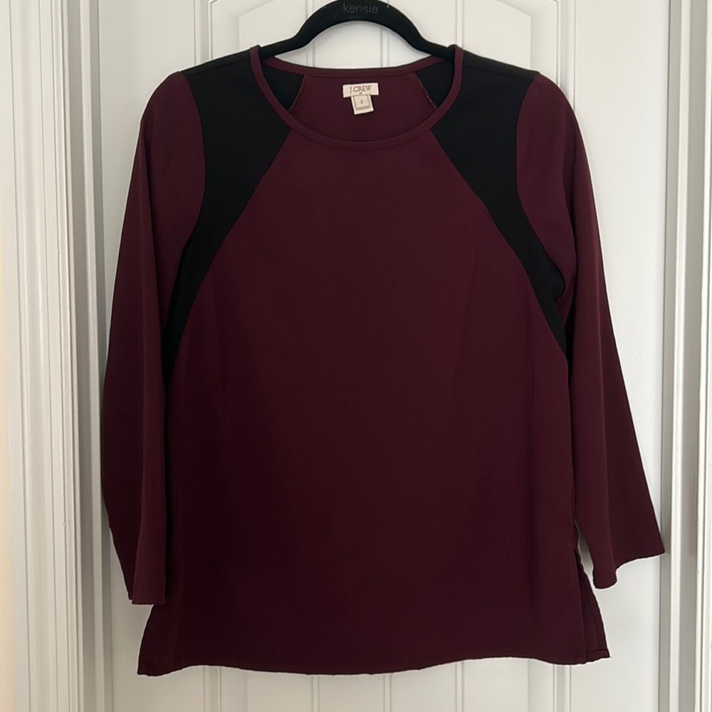J Crew Maroon Knit Blouse